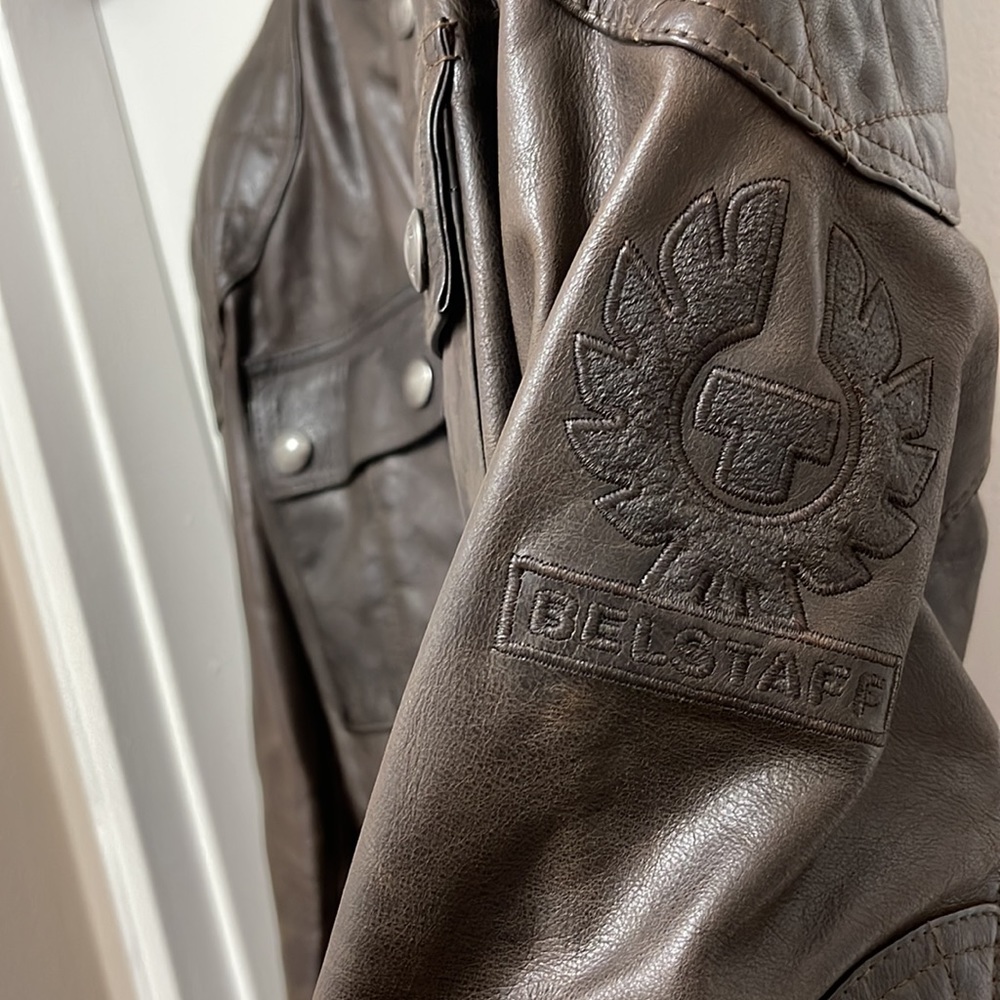 !SOLD! Belstaff Calf Leather Motorcycle Jacket with Removable Protective Armor - Picture 8 of 16